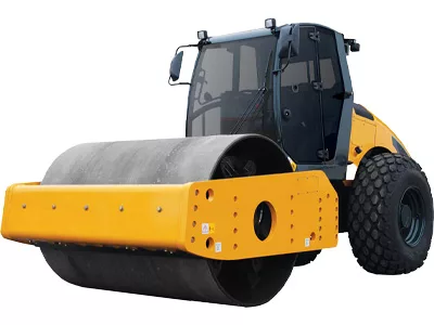 caces r482 Compacteur à rouleau jaune avec cabine fermée, utilisé pour le compactage des sols sur les chantiers